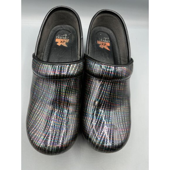 Dansko‎ XP 2.0 Womens Plaid Patent Leather Clogs Size 37 - Picture 2 of 8